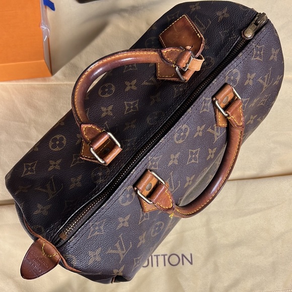 Authentic Louis Vuitton Satchel Bag Speedy 30 Monogram Used LV Handbag Vintage - Picture 8 of 16